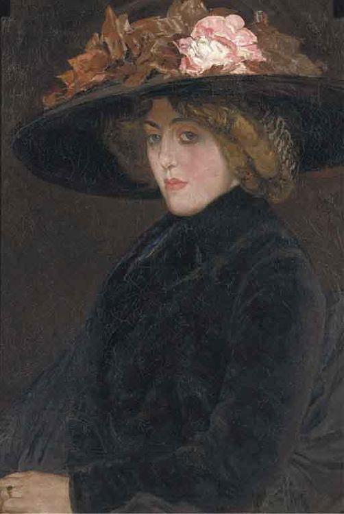 Leo Gestel Portrait of an elegant lady with a hat France oil painting art
